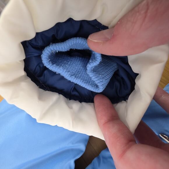 VINTAGE Comfy Bomber Jacket Coat Small Goose Down Blue Made In USA Outdoor - Picture 7 of 7